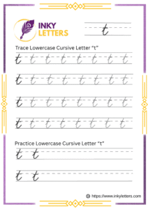 Cursive T - Worksheets and Tutorial (Uppercase + Lowercase)