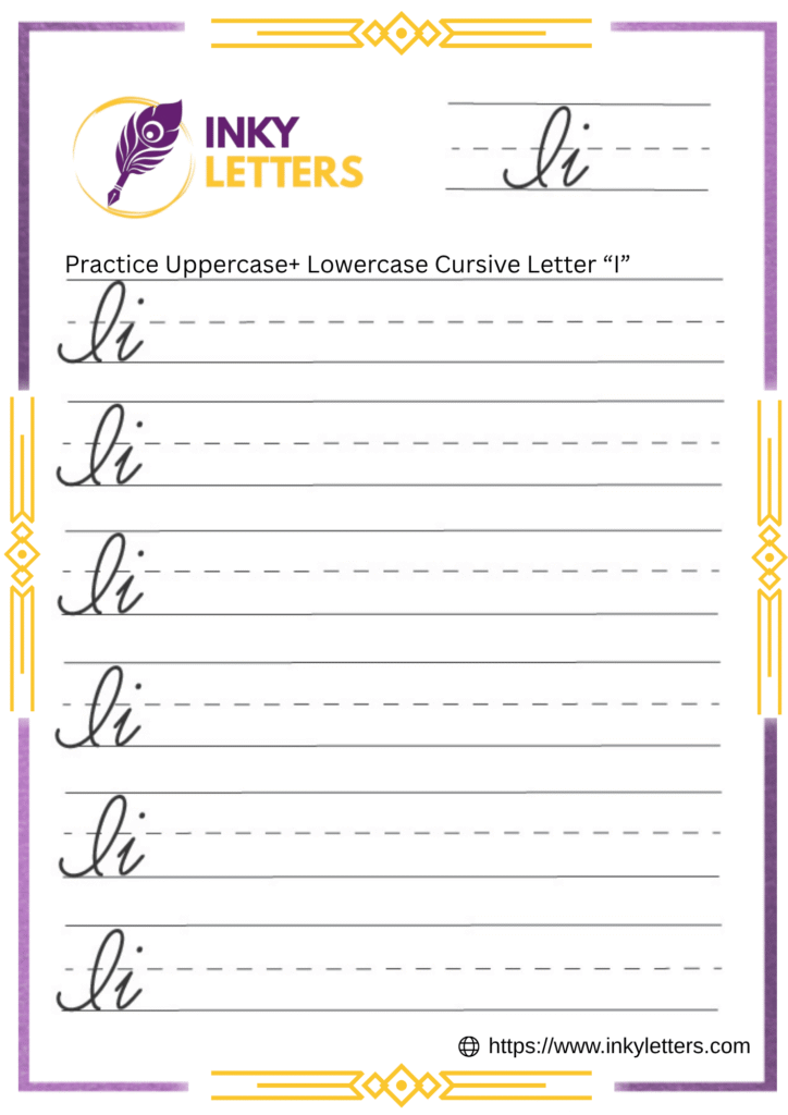 Uppercase + Lowercase Cursive I