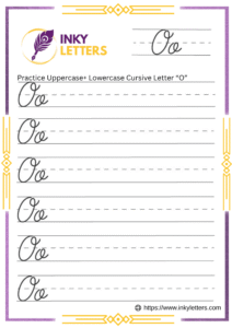 Cursive O - Worksheets and Tutorial (Uppercase + Lowercase)