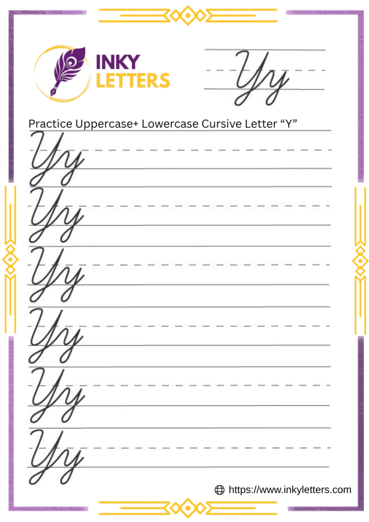 Uppercase + Lowercase Cursive Y