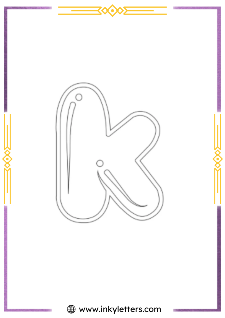 Blobby Chug Lowercase Bubble Letter k