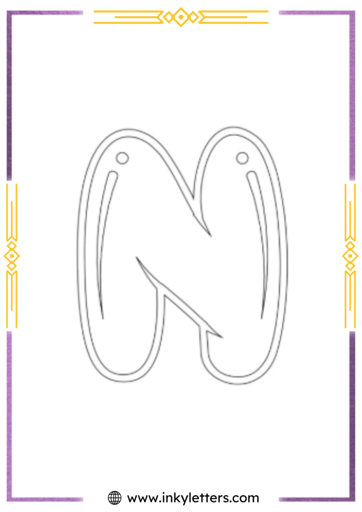 Blobby Chug uppercase Bubble Letter n