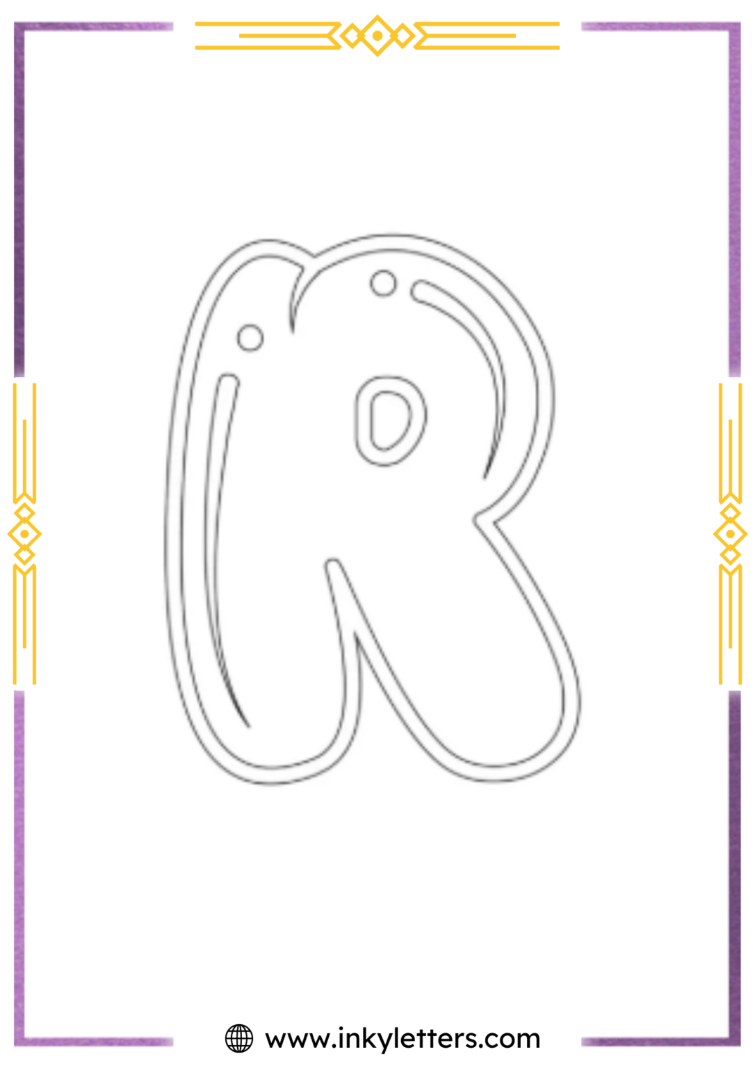 Free Printable Bubble Letter R - Inky Letters