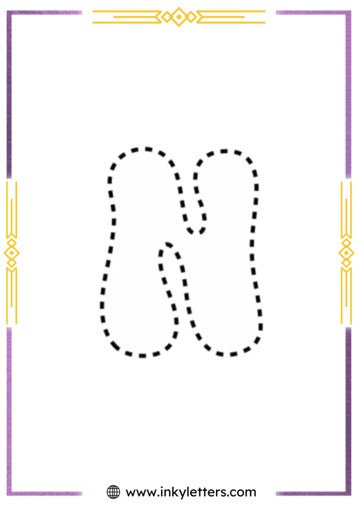 Funky Smiley Uppercase Bubble Letter n