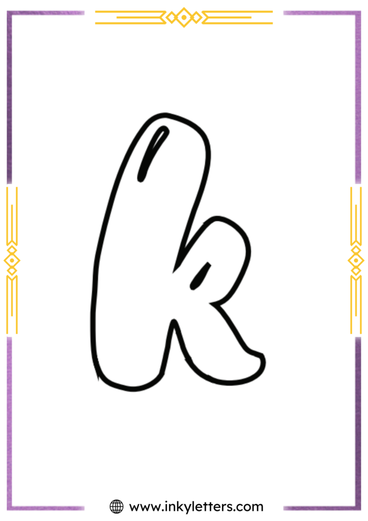 Magic Style Lowercase Bubble Letter k