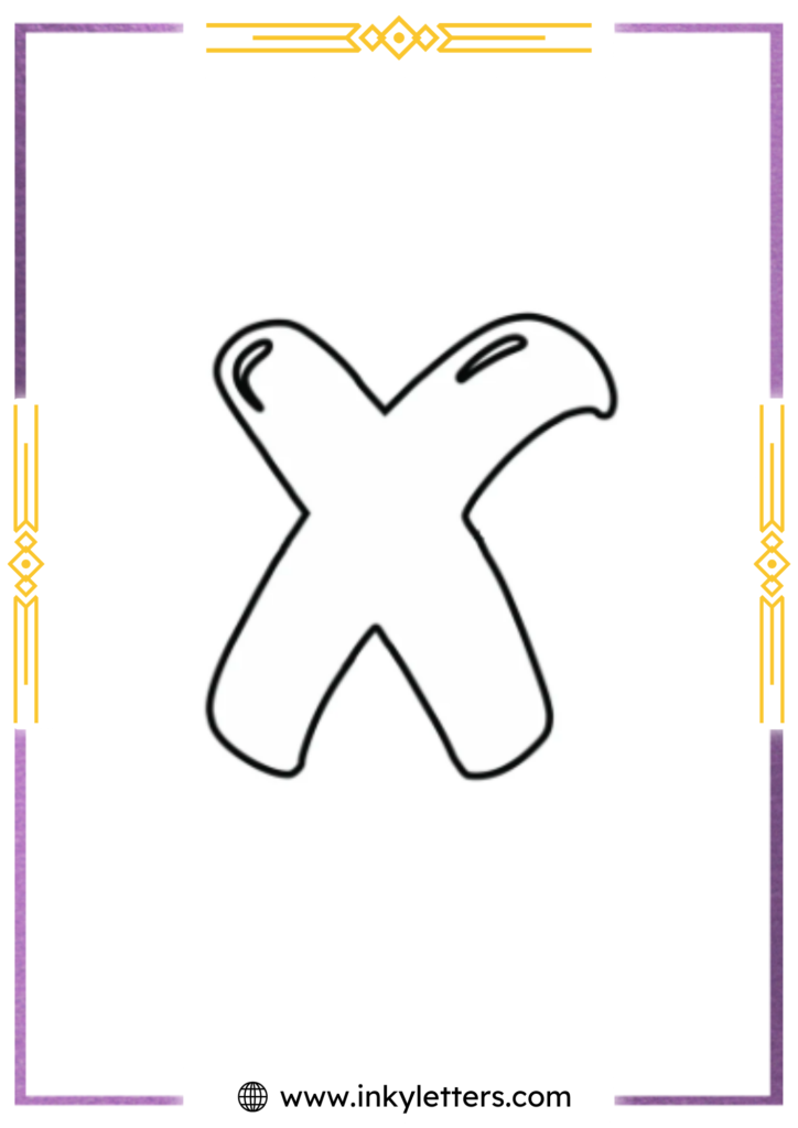 Magic Style Lowercase Bubble Letter x