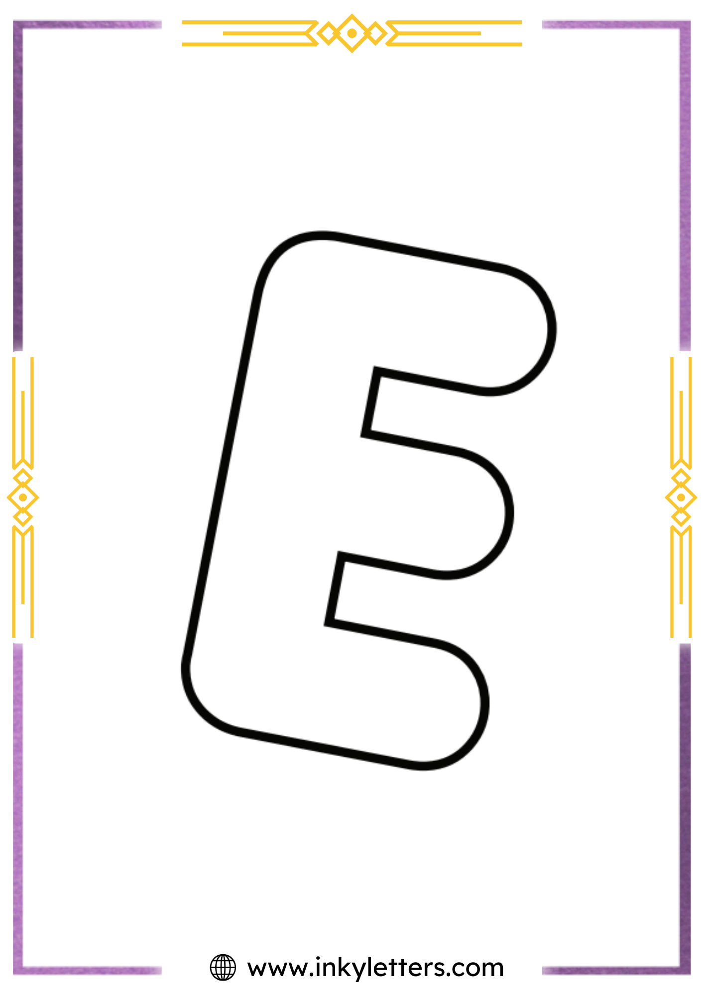 Free Printable Bubble Letter E - Inky Letters